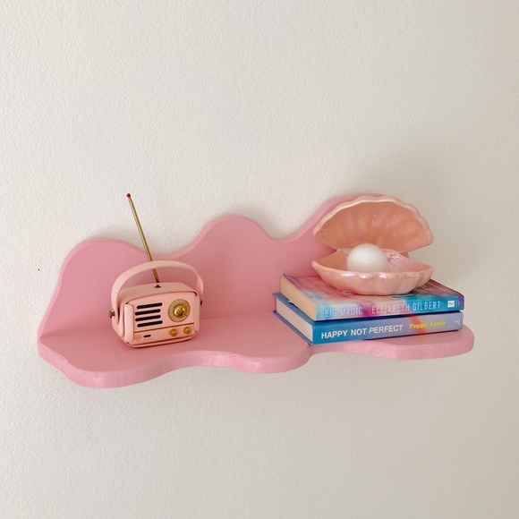 wavy squiggly floating shelf - pink 💖 - Picture 1 of 5